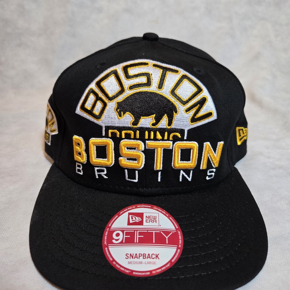Black and Yellow Boston Bruins New Era 9FIFTY Snapback Hat Medium-Large